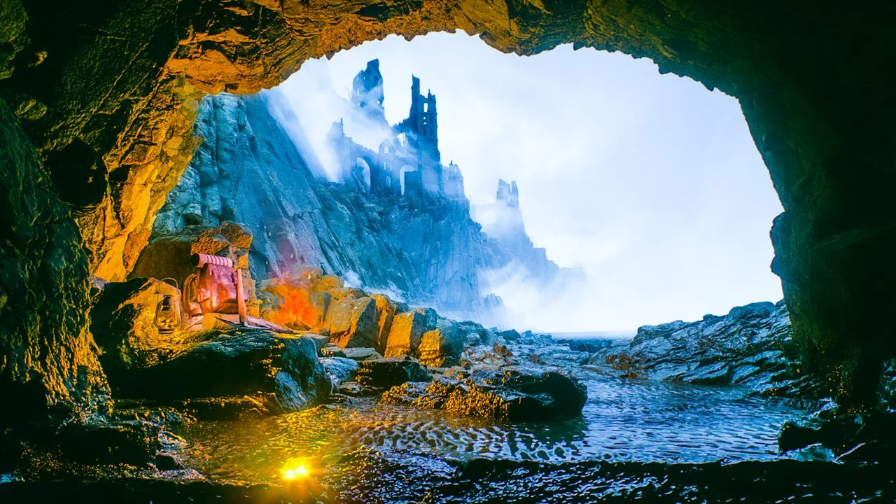 Ocean Ruins Cave scene for ocean / ruins ambience